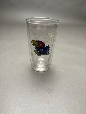 tervis Clear Tumbler with Red Blue Yellow Kansas University KU Jayhawks